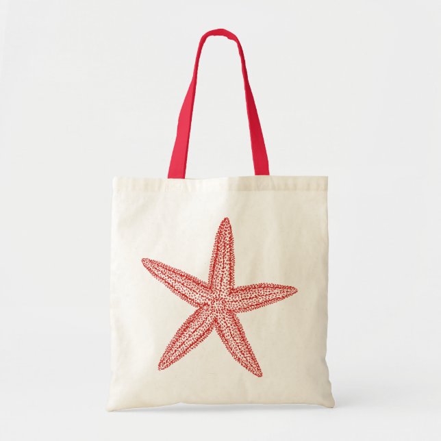 Bolsa Tote Rosa do coral da estrela do mar (Frente)