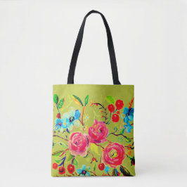 Bolsa Tote Rosa e Cherry Blossom Chartreuse