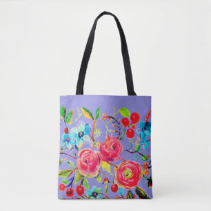 Bolsa Tote Rosa e Cherry Blossom Periwinkle