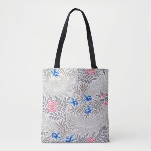 Bolsa Tote Rosa e Larkspur, William Morris