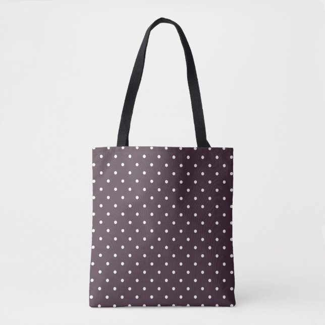 Bolsa Tote Rosa e pontos brancos da Ebony (Frente)