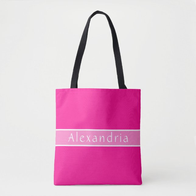 Bolsa Tote Rosa e Rosa Quentes Personalizados (Frente)