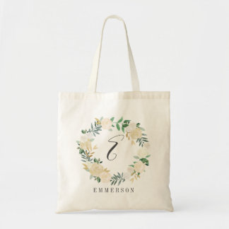Bolsa Tote Rosa Floral de Feixe Elegante Monograma