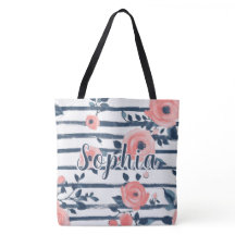 Rosa Floral Preppy Rosa Pêssego Personalizado com