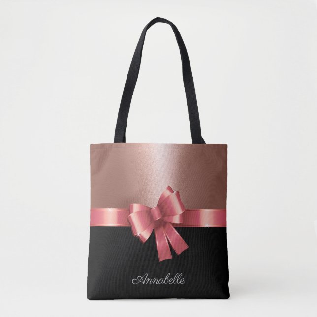 Bolsa Tote Rosa Foil e Arco (Frente)