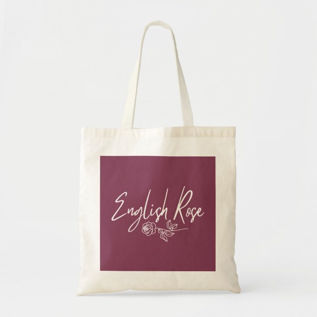 Bolsa Tote Rosa Inglesa TIPOGRAFIA ESTILO MANUSCRITO (Frente)
