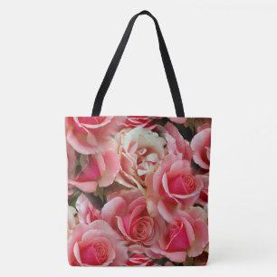 Bolsa Tote Rosa Juxtapose Bonito Padrão Floral