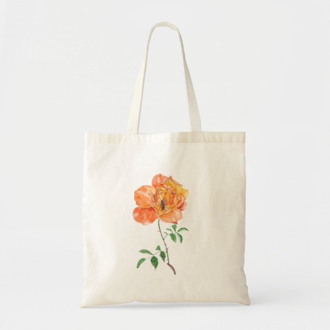 Bolsa Tote rosa laranja e abelha ocupada (Frente)