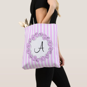 Bolsa Tote Rosa Lilac Monograma com banda de fundo lilac