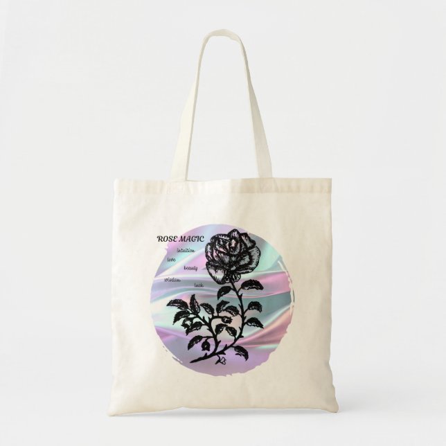 Bolsa Tote Rosa mágica de algodão em Pastel (Frente)