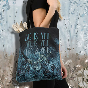 Bolsa Tote Rosa Negra Azul Caprichosa Texto