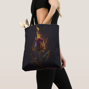 Bolsa Tote rosa no fogo