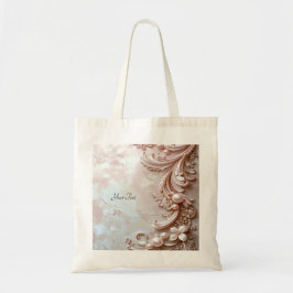 Bolsa Tote Rosa Ornada com Pérola e Floral