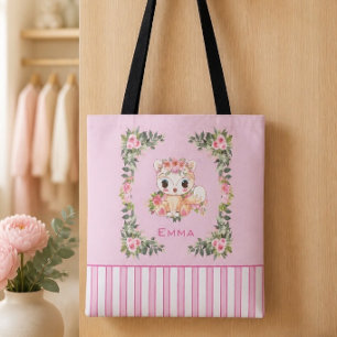 Bolsa Tote Rosa Personalizada Raposa Bebê