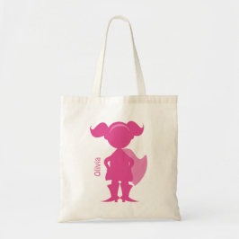 Bolsa Tote Rosa personalizado silhueta da menina do