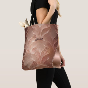 Bolsa Tote Rosa personalizado Ximmer de textura Dourada Wav