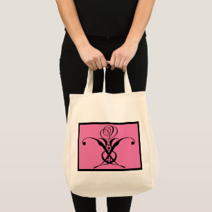 Bolsa Tote Rosa preto de arte rosa Deco