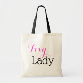 Bolsa Tote Rosa quente e preto Foxy da senhora Tipografia