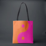 Bolsa Tote Rosa Quente E Yin Yang Laranja<br><div class="desc">Yin Yang - Ilustração Rosa Quente e Yin Yang Laranja.</div>