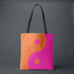 Bolsa Tote Rosa Quente E Yin Yang Laranja<br><div class="desc">Yin Yang - Ilustração Rosa Quente e Yin Yang Laranja.</div>