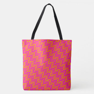 Bolsa Tote Rosa quente, teste padrão islâmico alaranjado de