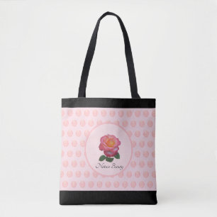 Bolsa Tote Rosa Rosa e Bolinhas Belos