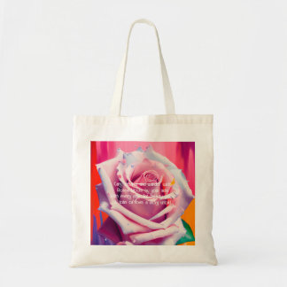 Bolsa Tote Rosa rosa-fria-negrito em Artsy Boêmia Bloompoeira