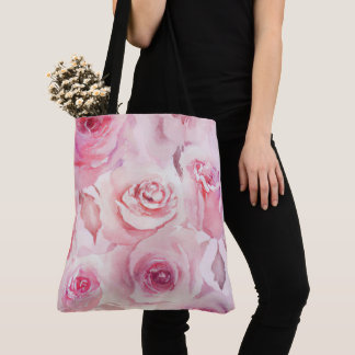 Bolsa Tote Rosa Rosa Rosa Rosa Cor-de-Rosa Suave Elegante