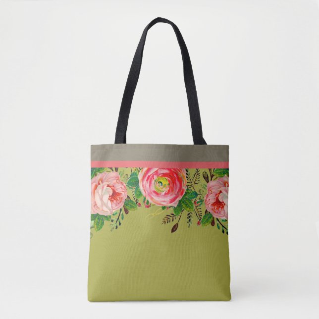Bolsa Tote Rosa Springtime à noite (Frente)
