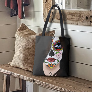 Bolsa Tote Rosa Sugar Skull