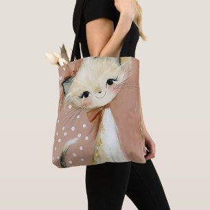 Bolsa Tote Rosa Terracota Desbotado Capricho Gato