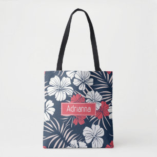 Bolsa Tote Rosa tropical e Marinho Floral