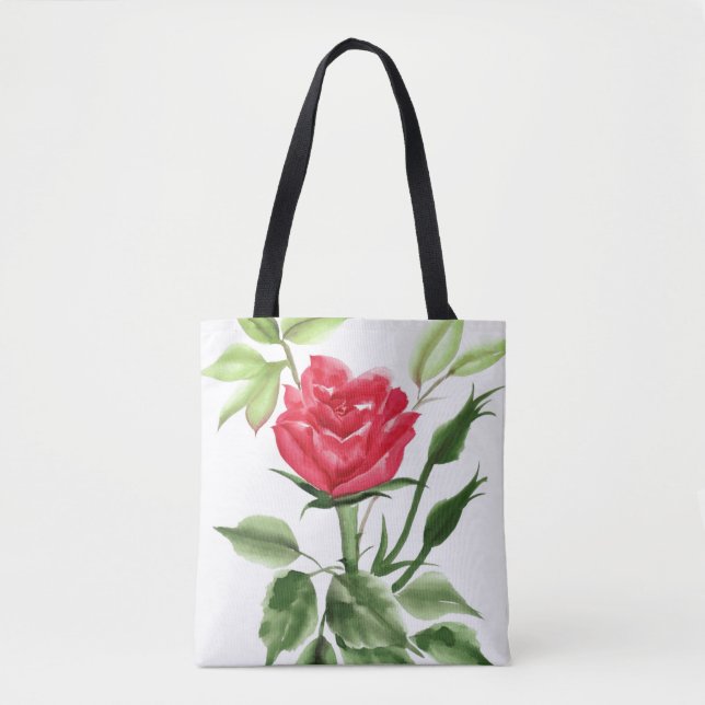 Bolsa Tote Rosa vermelha (Frente)