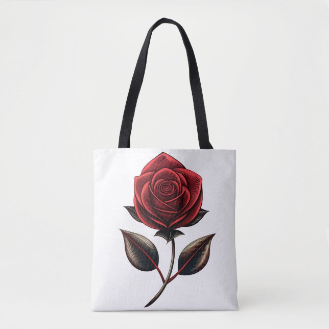 Bolsa Tote rosa vermelha (Frente)
