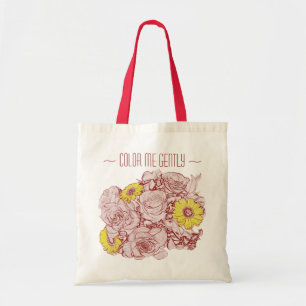 Bolsa Tote Rosa vermelha de margarida amarela personalizada