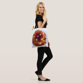 Bolsa Tote Rosa Vermelha e Rosas Laranja e Amarelas