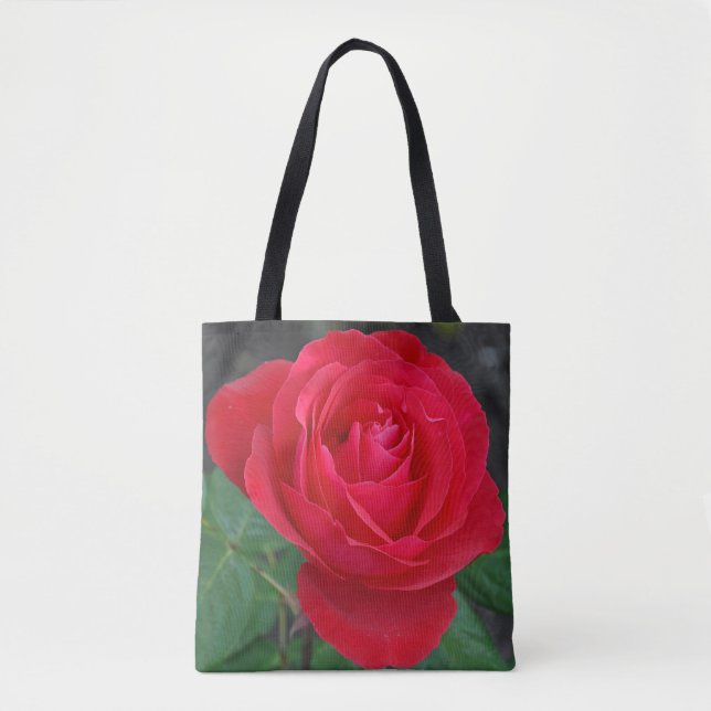 Bolsa Tote rosa vermelha solteiro (Frente)