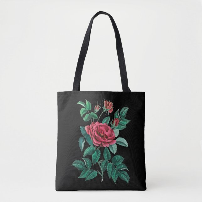 Bolsa Tote Rosa vermelha Vintage (Frente)