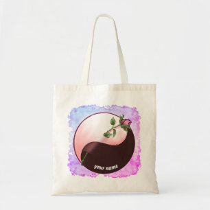 Bolsa Tote Rosa vermelha yin yang tote saco