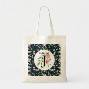 Bolsa Tote Rosa Vitoriano Monograma, Data de Casamento