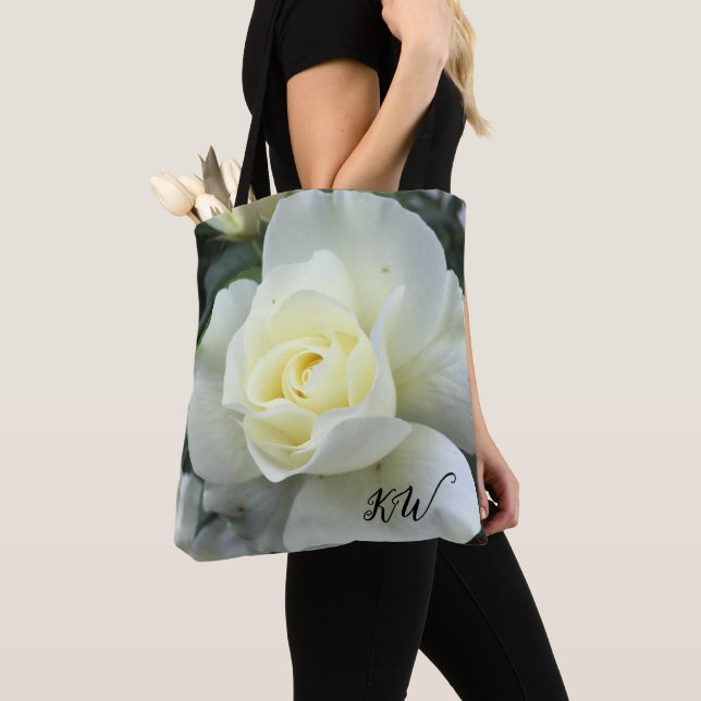 Bolsa Tote Rosa White Photo Garden (Close Up)