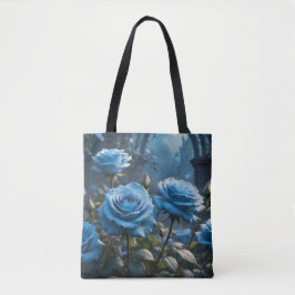 Bolsa Tote Rosas Azuis
