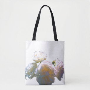 Bolsa Tote Rosas bege laranja rosa bege branco elegante