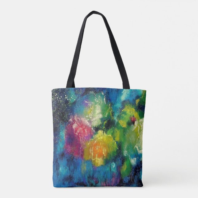 Bolsa Tote Rosas, bela pintura de arte (Verso)