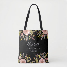 Bolsa Tote Rosas-Blush Floral Rustic Bridesmaids