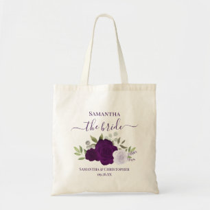 Bolsa Tote Rosas Boho Roxas Presente de Noiva Casamento Elega