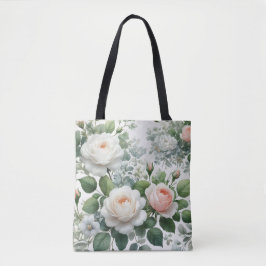 Bolsa Tote Rosas brancas