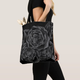 Bolsa Tote Rosas brancas e pretas escuras e temperadas