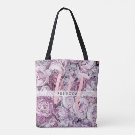 Bolsa Tote Rosas cor-de-rosa, Monograma Floral