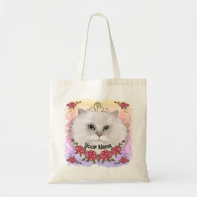Bolsa Tote Rosas de Gato Persa (Frente)